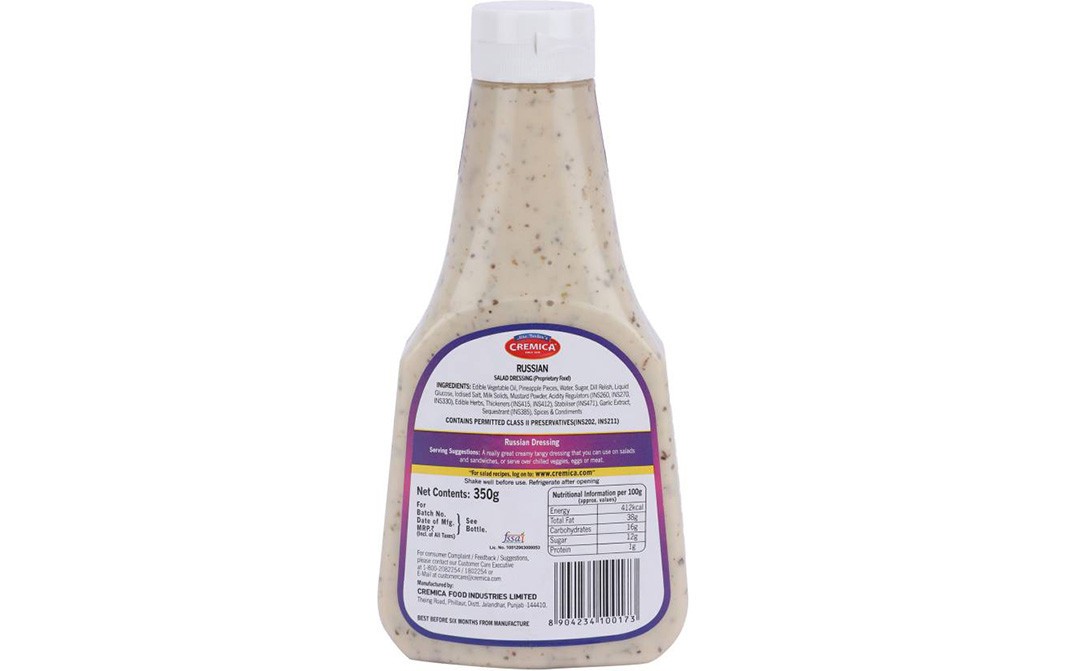Cremica Russian Salad Dressing   Plastic Bottle  350 grams